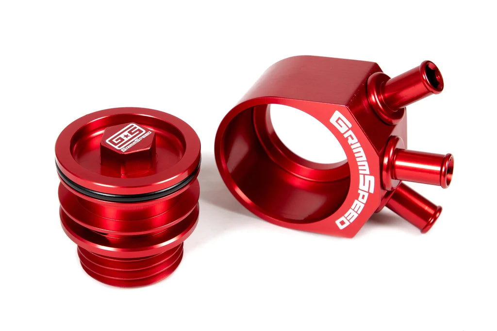 GrimmSpeed Red Air Oil Separator 2008-2014 WRX