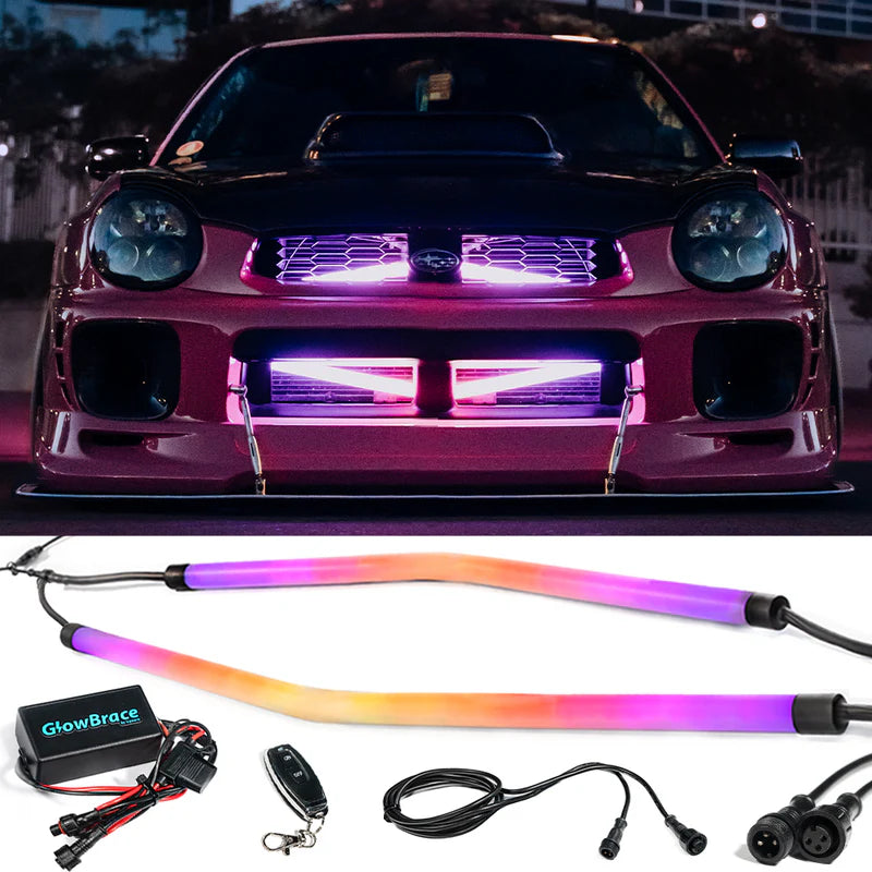 IcyAero GlowBrace Front Brace Bar 2002-2007 WRX / 2004-2007 STI