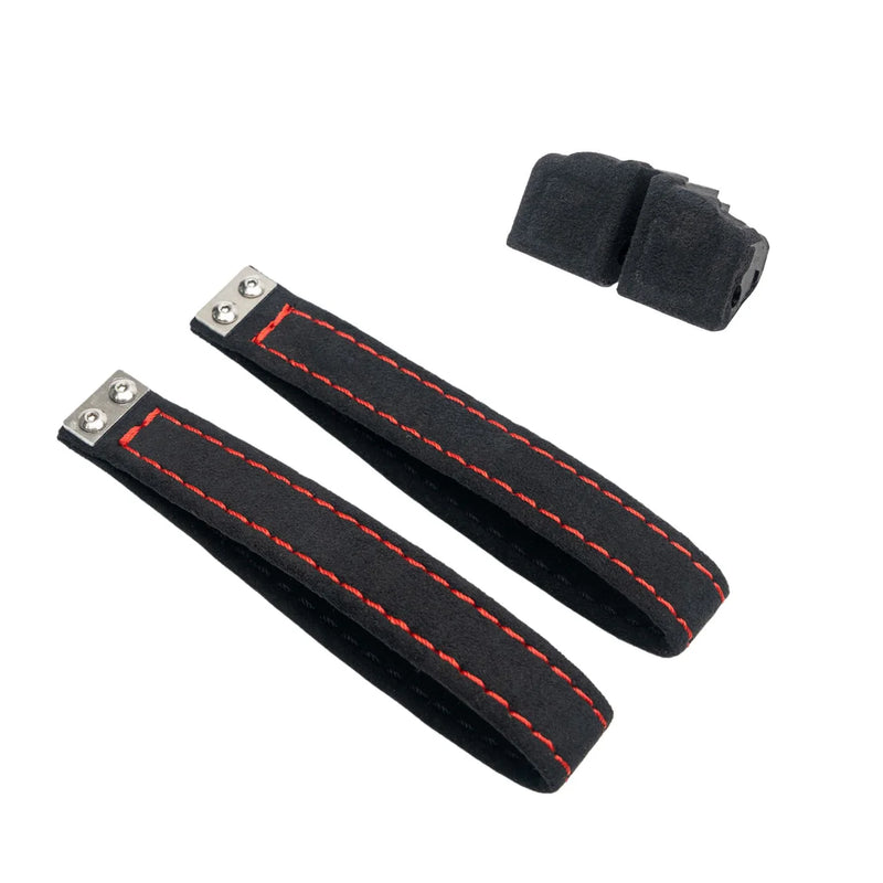 Billetworkz Alcantara Door Pull Strap Kit Black w/ Red Stitching 2008-2021 WRX / 2008-2021 STI