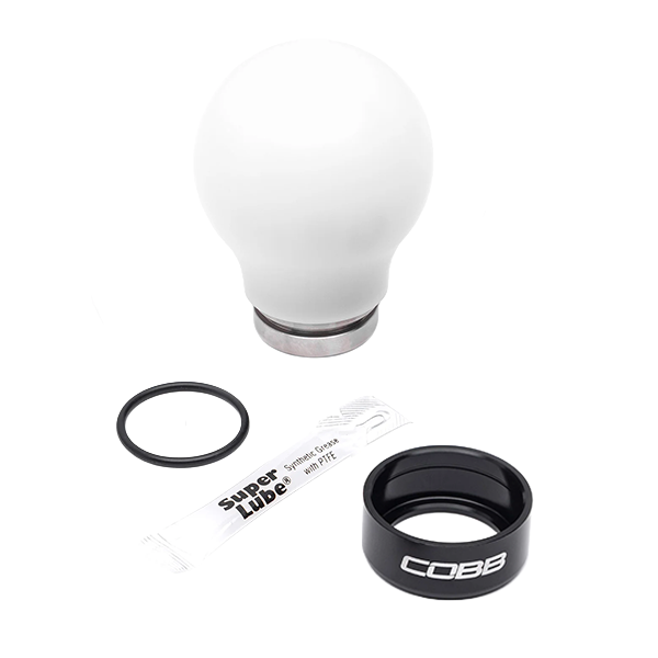 COBB Tuning White w/ Black Ring 6-Speed Knob 2015-2026 WRX / 2004-2021 STI