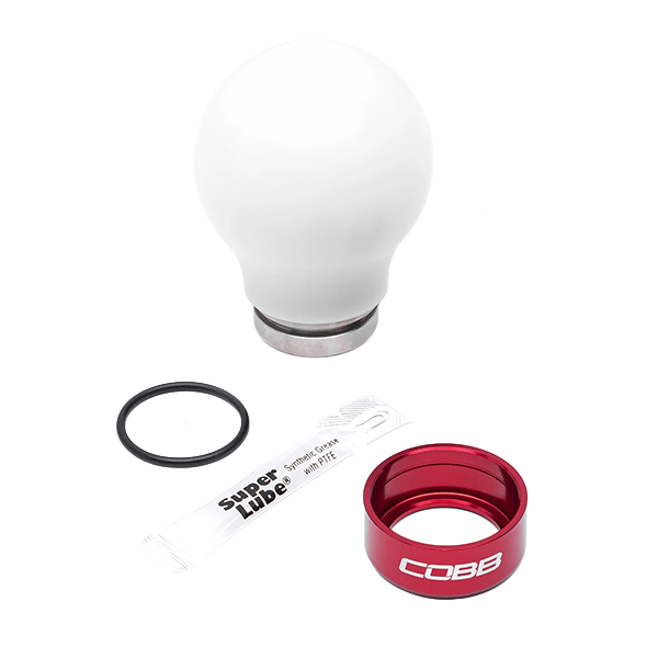 COBB Tuning White w/ Red Ring 6-Speed Knob 2015-2026 WRX / 2004-2021 STI