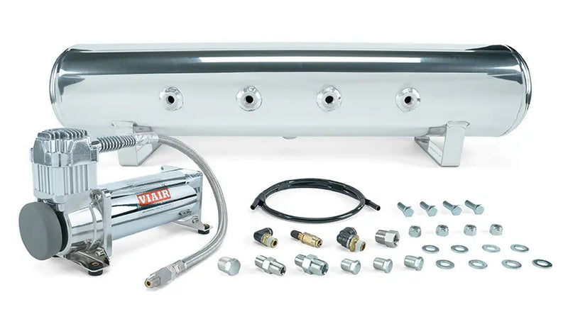 Air Lift 4 Gal. 7-Port Tank w/ Viair 444c Chrome Compressor