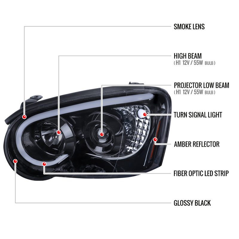 Spec-D Tuning LED Headlights 2004-2005 WRX/STI