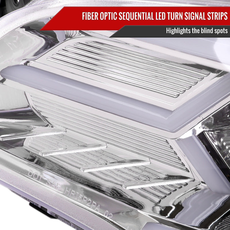 Spec-D Tuning Sequential LED Headlights Chrome Housing w/ Clear Lens 2006-2007 WRX / 2006-2007 STI