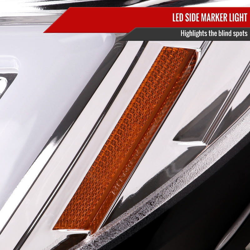 Spec-D Tuning Sequential LED Headlights Chrome Housing w/ Clear Lens 2006-2007 WRX / 2006-2007 STI