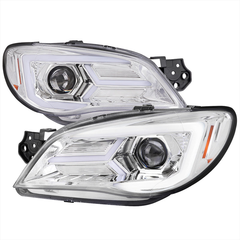 Spec-D Tuning Sequential LED Headlights Chrome Housing w/ Clear Lens 2006-2007 WRX / 2006-2007 STI