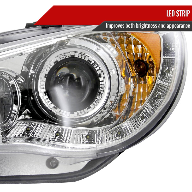 Spec-D Tuning LED Headlights Clear Housing w/ Clear Lens 2006-2007 WRX / 2006-2007 STI