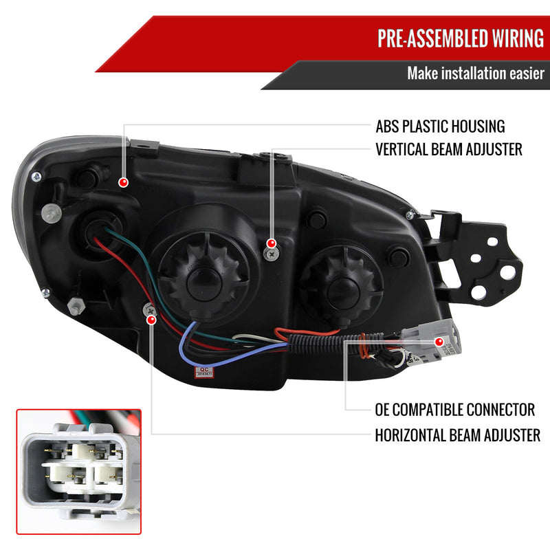 Spec-D Tuning LED Headlights Clear Housing w/ Clear Lens 2006-2007 WRX / 2006-2007 STI