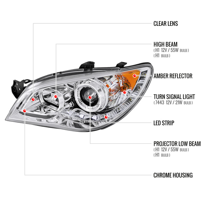 Spec-D Tuning LED Headlights Clear Housing w/ Clear Lens 2006-2007 WRX / 2006-2007 STI