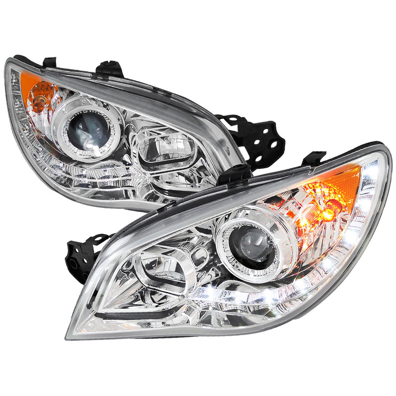 Spec-D Tuning LED Headlights Clear Housing w/ Clear Lens 2006-2007 WRX / 2006-2007 STI