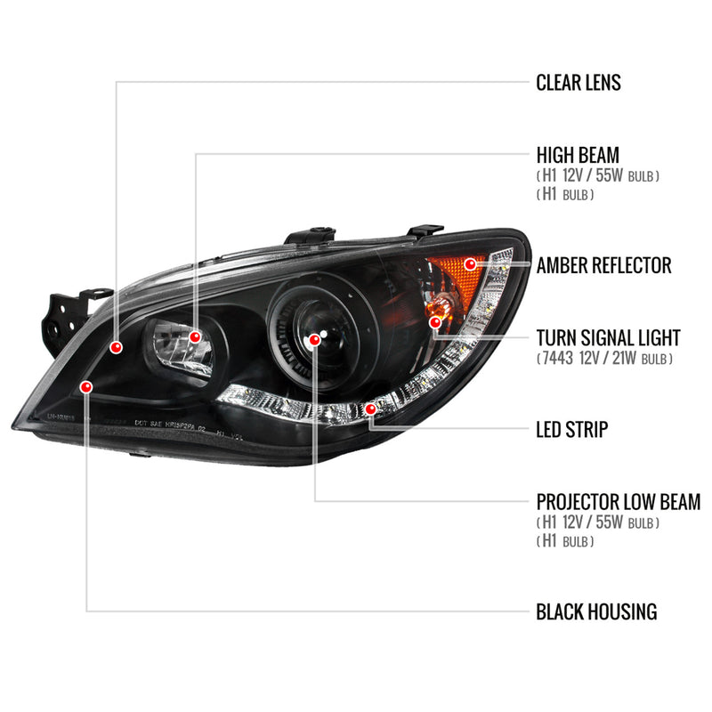 Spec-D Tuning LED Headlights 2006-2007 WRX/STI