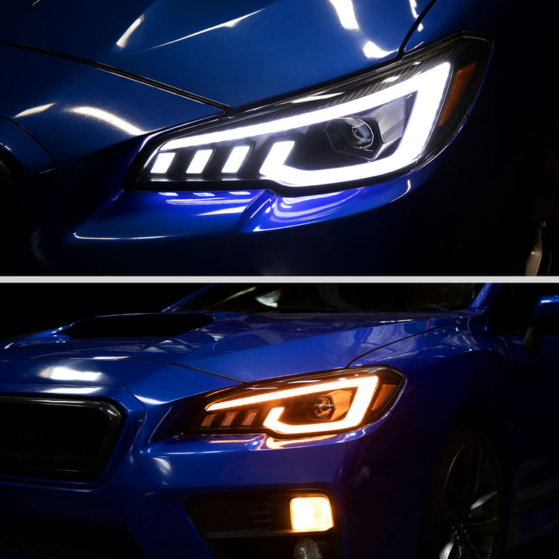 Spec-D Tuning Smoke Lens Switchback Sequential LED Headlights 2015-2021 WRX / 2015-2021 STI
