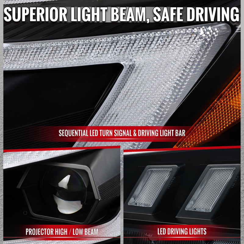 Spec-D Tuning Clear Lens Switchback Sequential LED Headlights 2015-2021 WRX / 2015-2021 STI