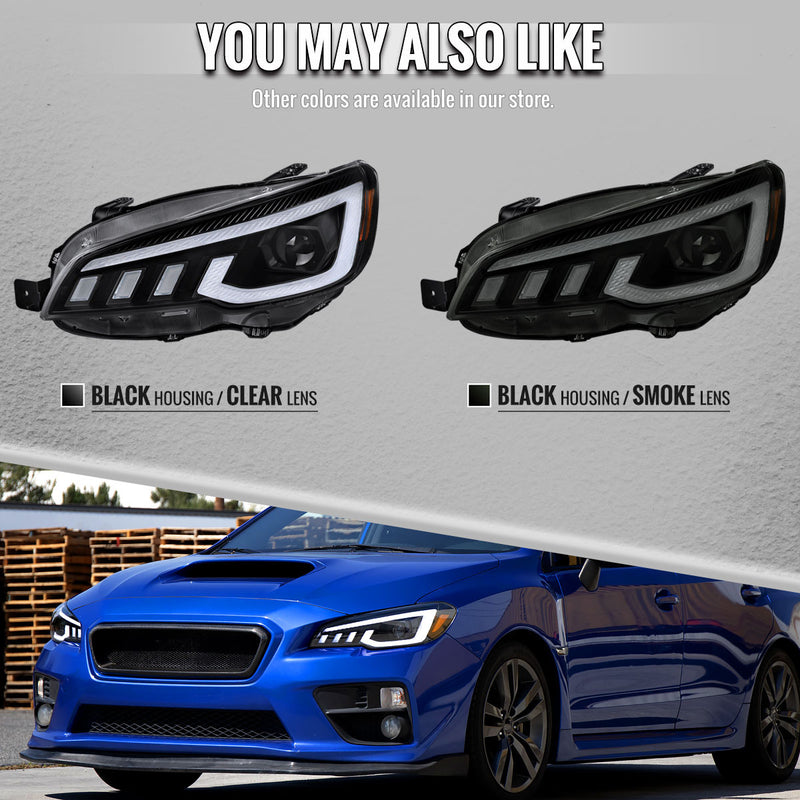 Spec-D Tuning Smoke Lens Switchback Sequential LED Headlights 2015-2021 WRX / 2015-2021 STI