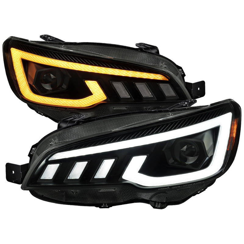 Spec-D Tuning Smoke Lens Switchback Sequential LED Headlights 2015-2021 WRX / 2015-2021 STI