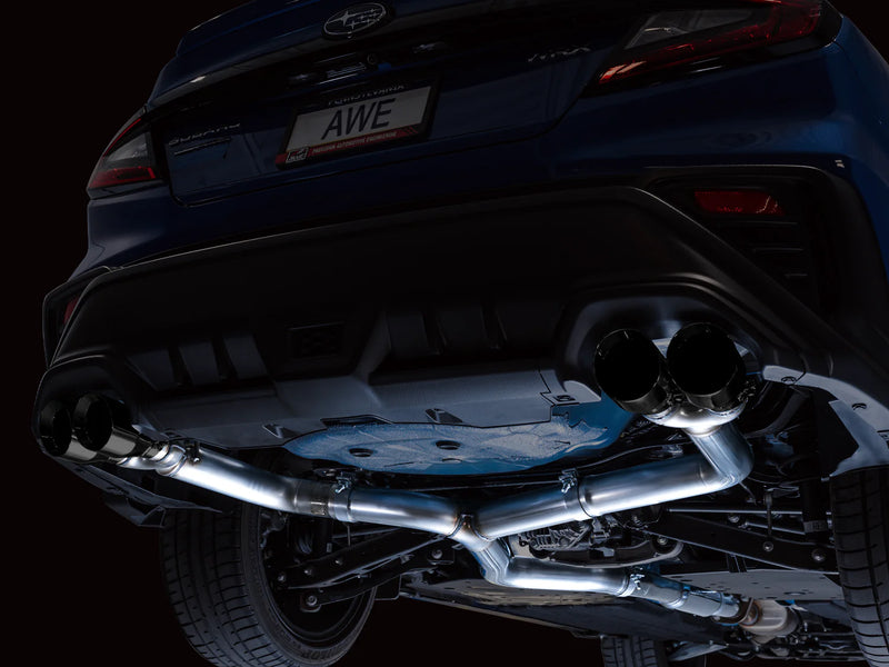 AWE Track Edition Catback Exhaust w/ Diamond Black Tips 2022-2026 WRX