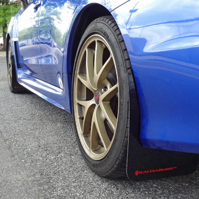 Rally Armor Black UR Mudflaps White Logo 2015-2021 WRX / 2015-2021 STI