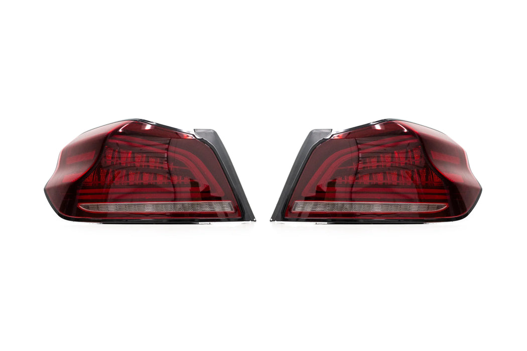 OLM Spec CR Sequential LED Tail Lights Red Lens 2015-2021 WRX/STI