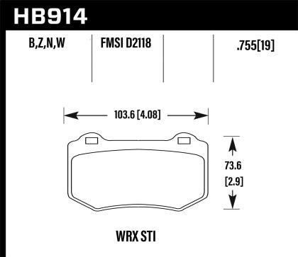 Hawk HPS 5.0 Rear Brake Pads 2024+ WRX / 2018-2021 STI