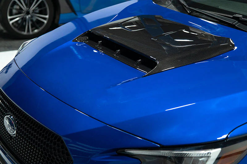 OLM LE Overize Carbon Fiber Hood Scoop Cover 2022-2026 WRX