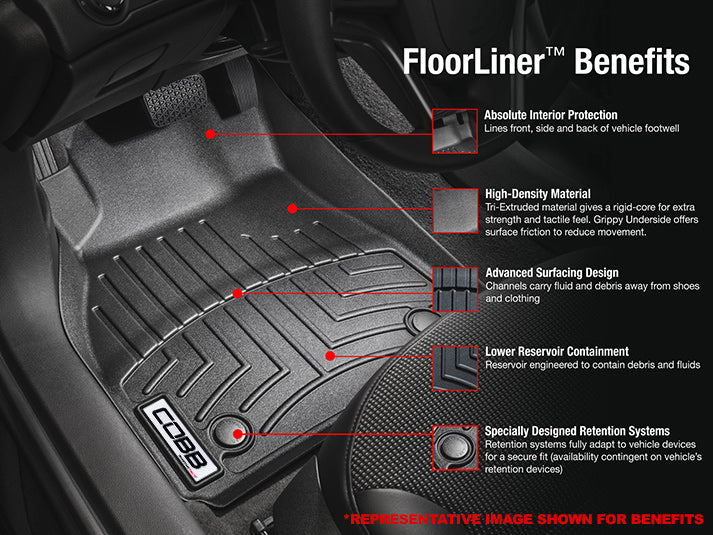 COBB Tuning x WeatherTech Front and Rear Floorliner Set 2015-2021 WRX/STI