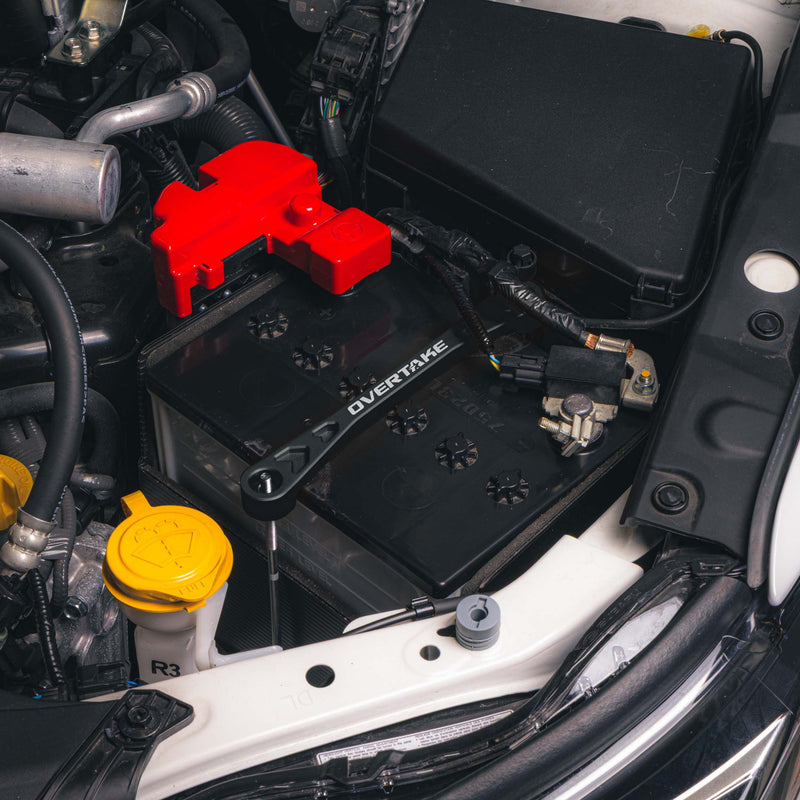 OVERTAKE Black Battery Tie Down 2002+ WRX / 2004-2021 STI