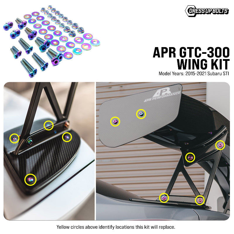 Fast Turn Fittings APR GTC-300 Titanium Hardware Wing Kit 2015-2021 WRX / 2015-2021 STI