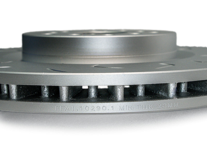 FactionFab V2 Dual Drilled Slotted Front Rotor 2004-2017 STI