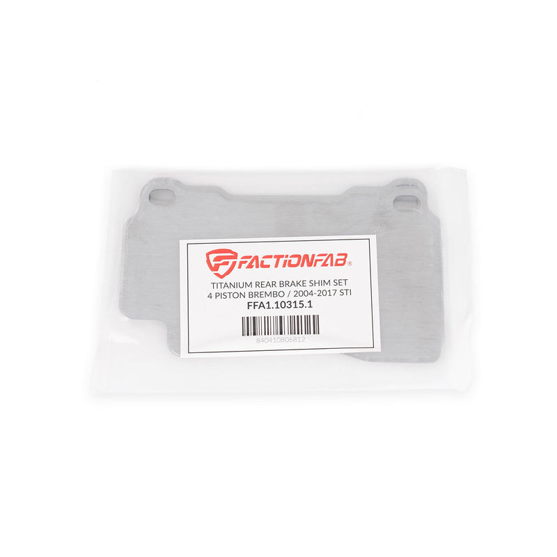 FactionFab 4 Piston Brembo Titanium Front Brake Shim Set 2004-2017 STI