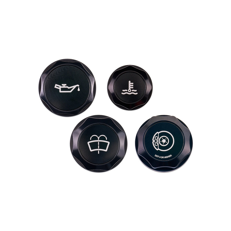 IAG Black Revolve Engine Bay Dress-Up Cap Kit 2015-2021 WRX