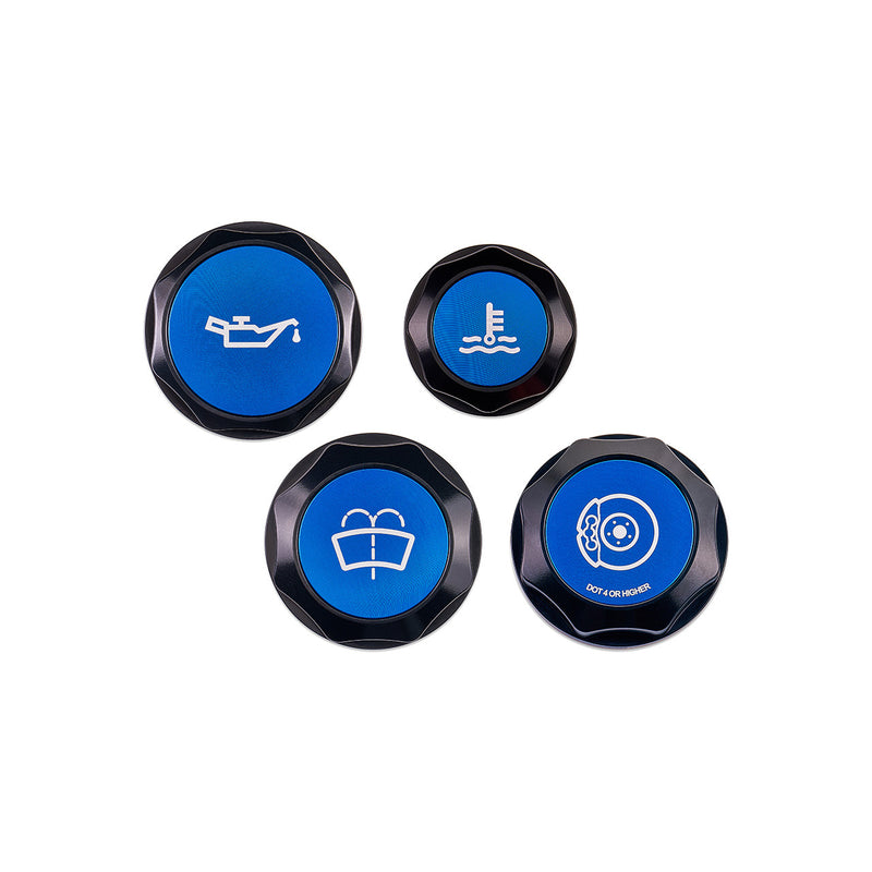 IAG Blue Revolve Engine Bay Dress-Up Cap Kit 2015-2021 WRX