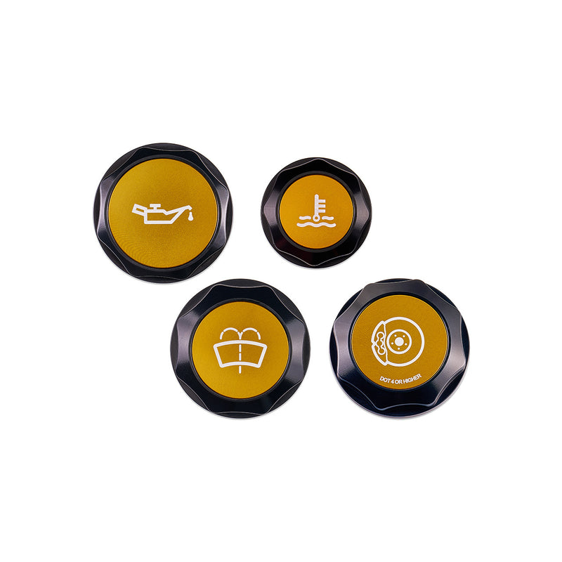 IAG Gold Revolve Engine Bay Dress-Up Cap Kit 2015-2021 WRX