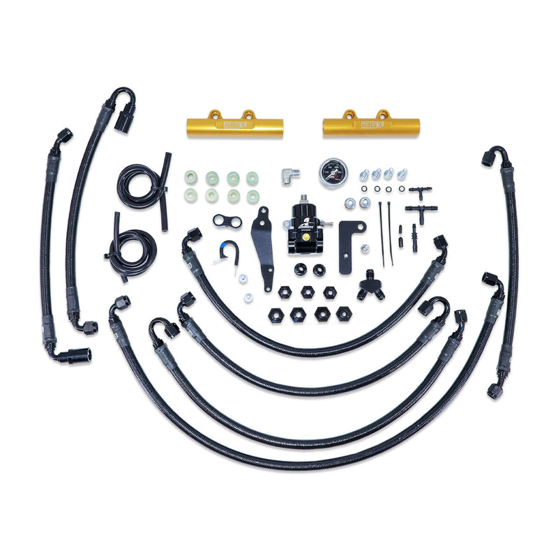 IAG PTFE Flex Fuel System Kit w/ Aeromotive FPR, IAG Fuel Rails 2008-2014 WRX/ 2008-2021 STI