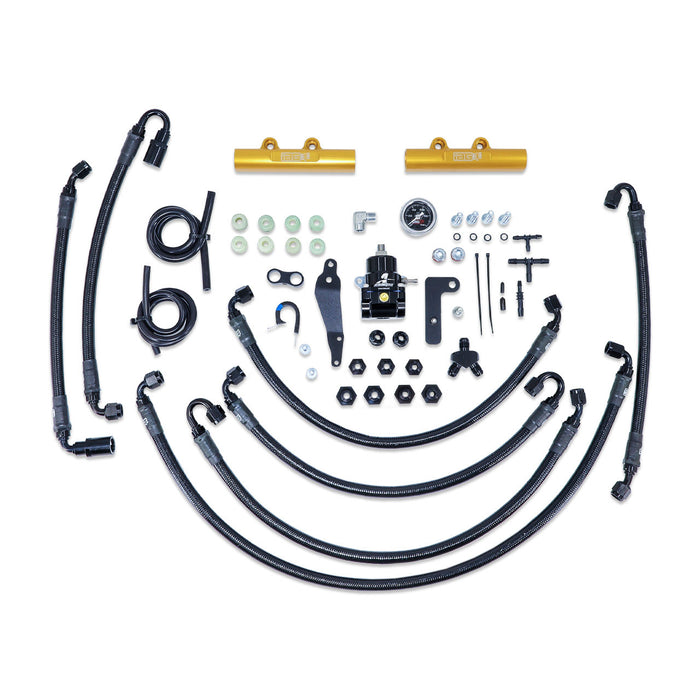 IAG PTFE Flex Fuel System Kit w/ Aeromotive FPR, IAG Fuel Rails 2008-2014 WRX/ 2008-2021 STI