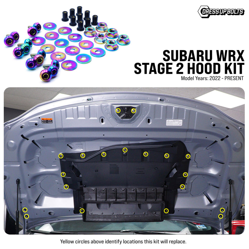 Fast Turn Fittings Stage 2 Titanium Hardware Hood Kit 2022-2026 WRX