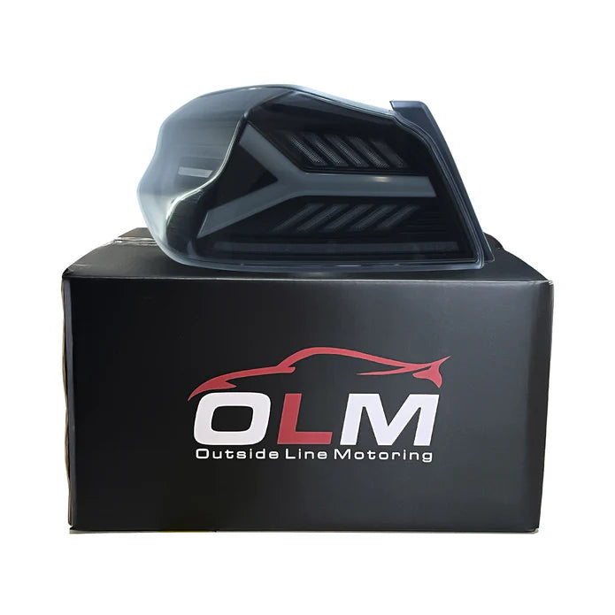 OLM Y-Spec LED Taillights Smoke Lens White Optic 2015-2021 WRX/STI