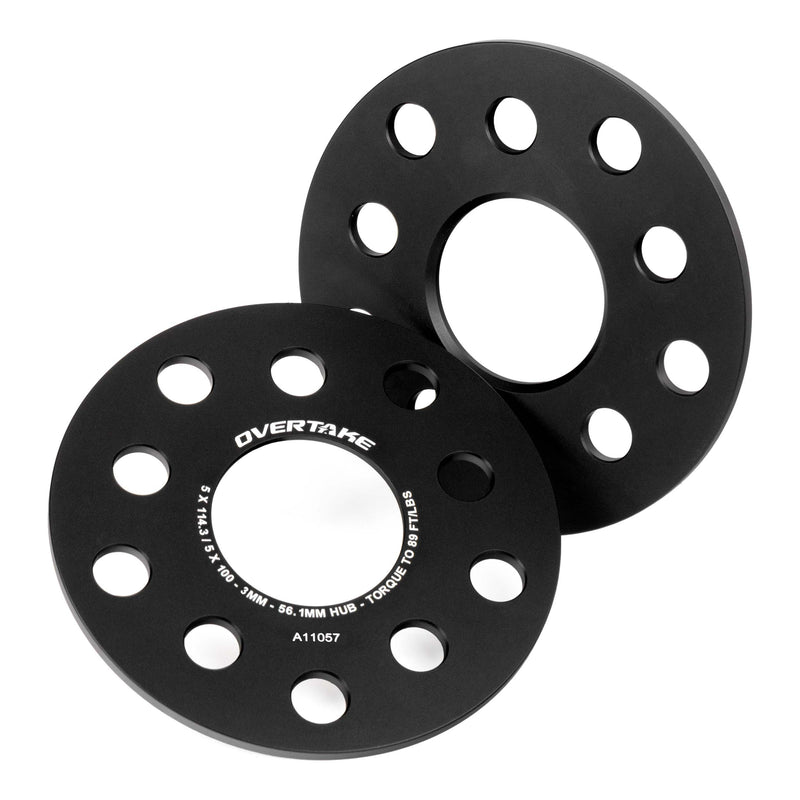 OVERTAKE 5x114.3/5x100 3mm Wheel Spacers 2002-2026 WRX / 2004-2021 STI
