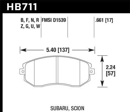 Hawk HPS 5.0 Front Brake Pads 2011-2014 WRX