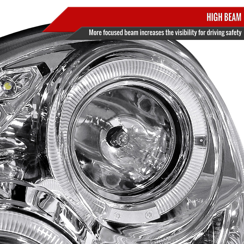 Spec-D Tuning Halo Style LED Headlights Clear Housing w/ Clear Lens 2002-2003 WRX
