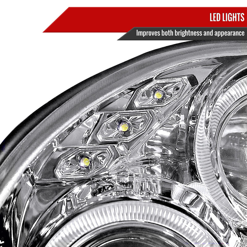 Spec-D Tuning Halo Style LED Headlights Clear Housing w/ Clear Lens 2002-2003 WRX