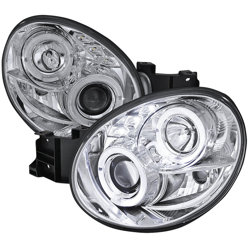 Spec-D Tuning Halo Style LED Headlights Clear Housing w/ Clear Lens 2002-2003 WRX