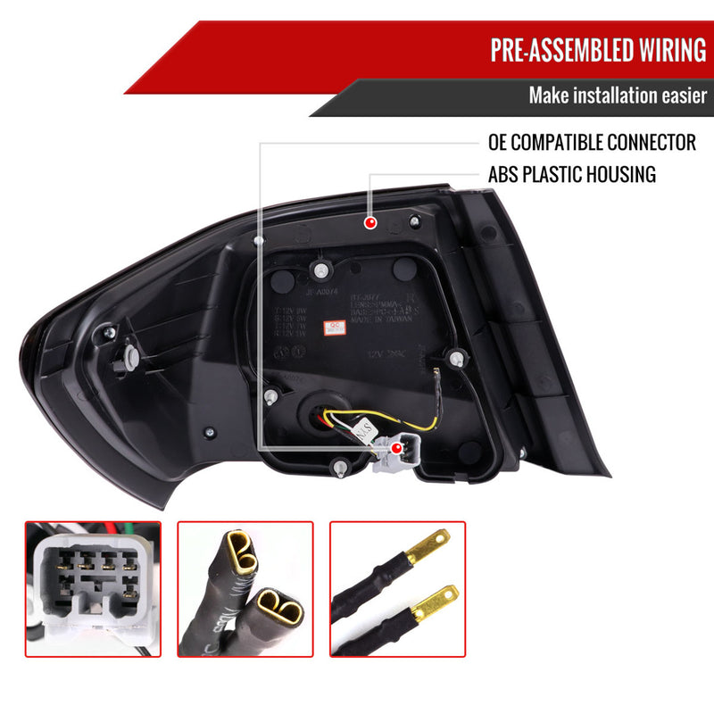 Spec-D Sequential Tail Lights Gloss Black Housing w/ Smoke Lens 2008-2014 WRX / 2011-2014 STI