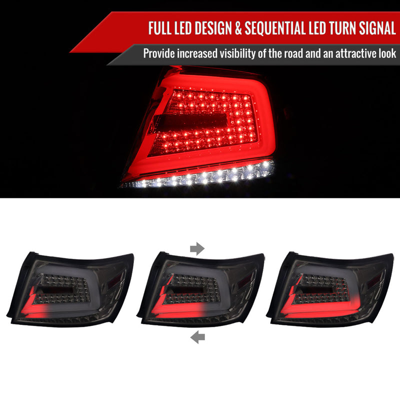 Spec-D Sequential Tail Lights Chrome Housing w/ Smoke Lens 2008-2014 WRX / 2011-2014 STI