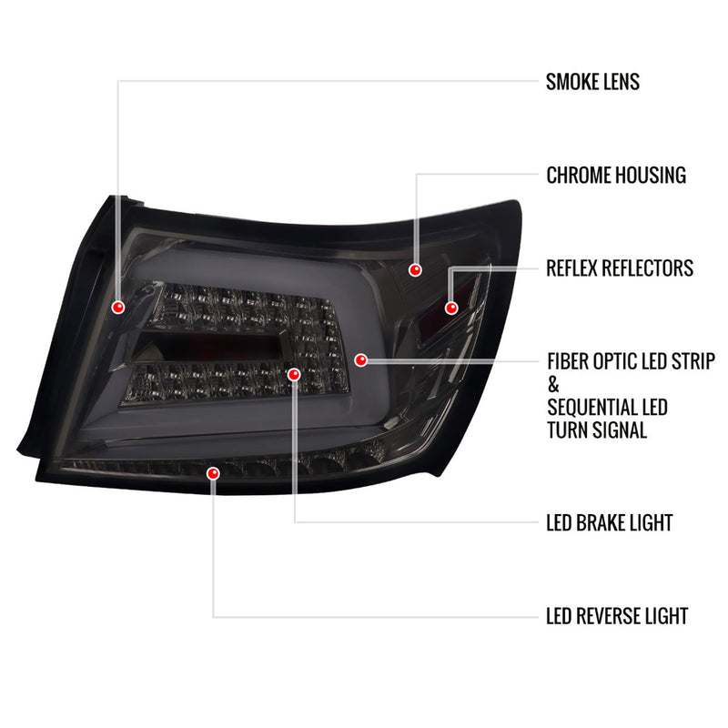 Spec-D Sequential Tail Lights Chrome Housing w/ Smoke Lens 2008-2014 WRX / 2011-2014 STI