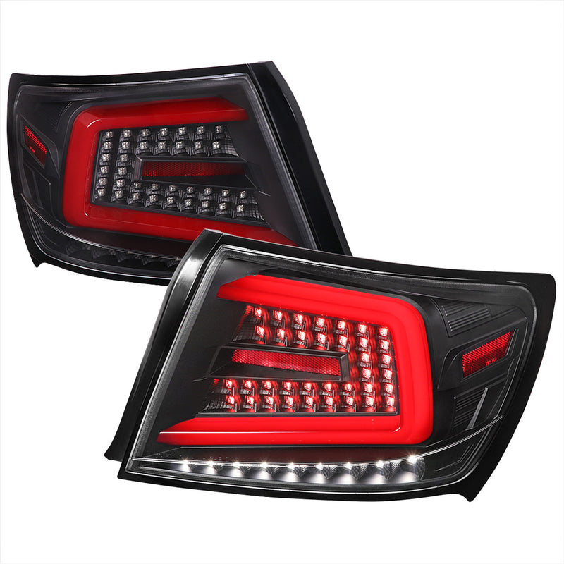 Spec-D Sequential Tail Lights Matte Black Housing w/ Clear Lens 2008-2014 WRX / 2011-2014 STI