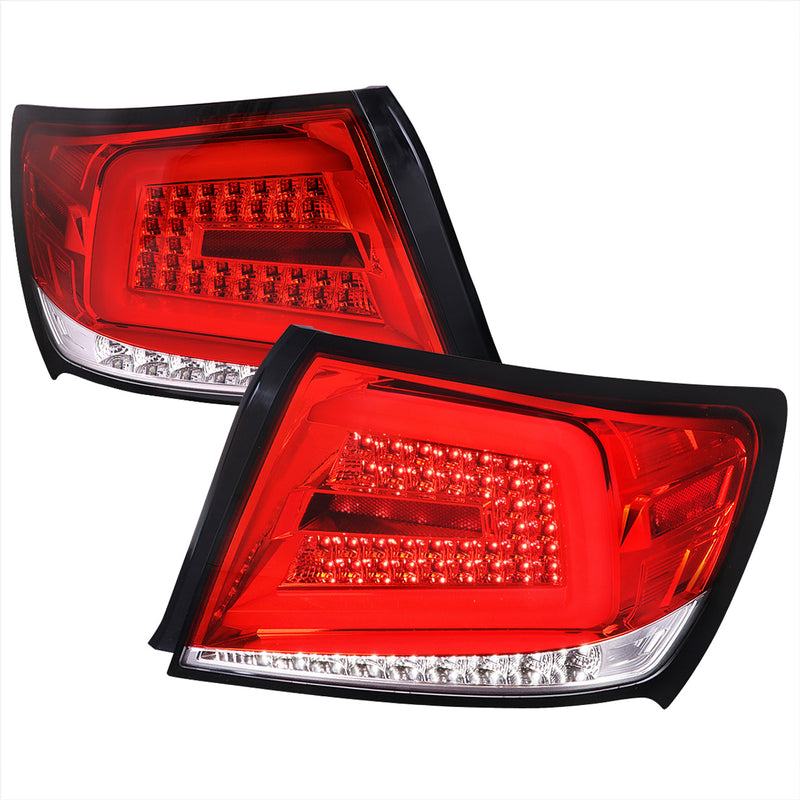 Spec-D Sequential Tail Lights Chrome Housing w/ Red Lens 2008-2014 WRX / 2011-2014 STI