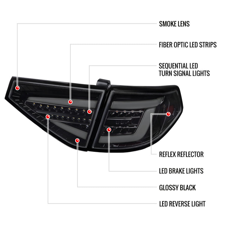 Spec-D Sequential LED Tail Lights 2008-2014 WRX/STI Hatchback