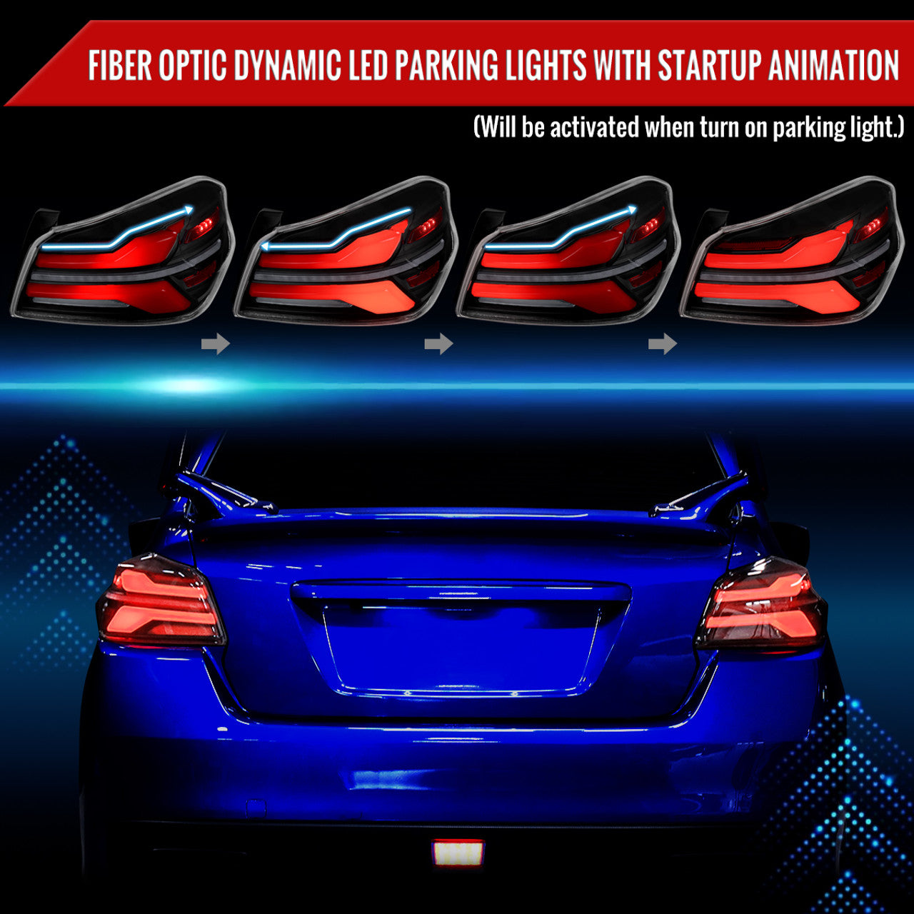 Spec-D V2 Sequential Red Bar LED Tail Lights Matte Housing w