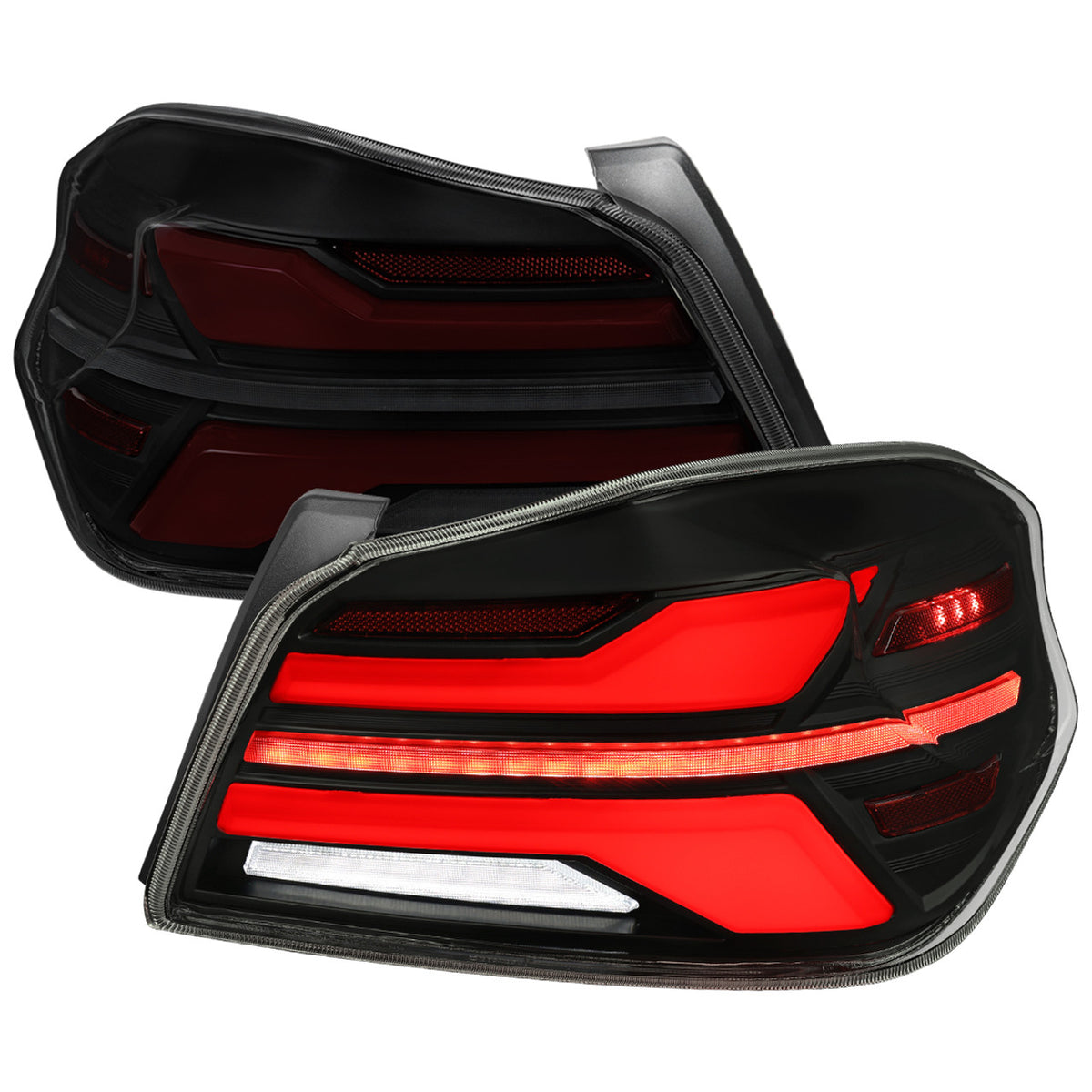 Spec-D V2 Sequential Red Bar LED Tail Lights Matte Housing w 