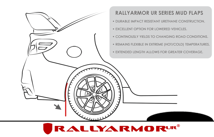 Rally Armor White UR Mud Flap Black Logo 2015-2021 WRX/STI